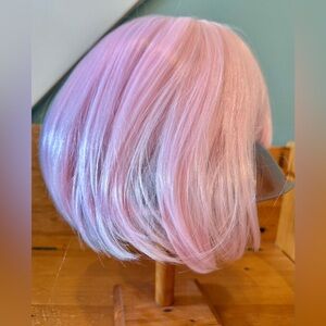 Pink Synthetic Wig Bob style